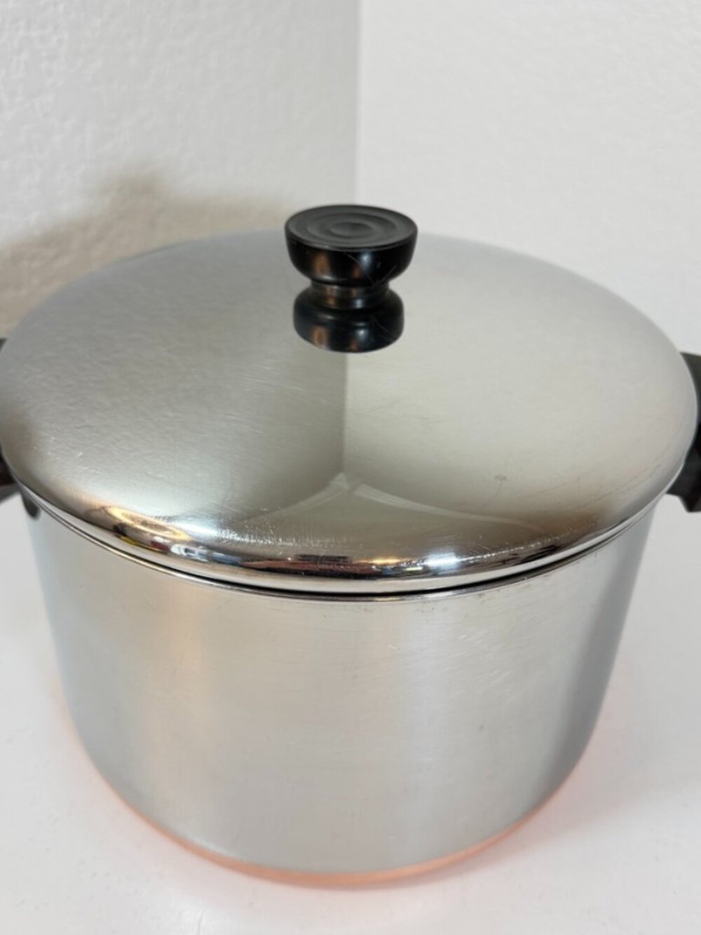 VTG Revere Ware 6 Qt -93f Stock Pot Copper Bottom S.S. Clinton, USA w/Lid